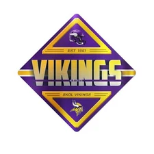 Rico Industries NFL Minnesota Vikings Metal Crossing Sing - Home Decore