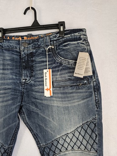 Rock Revival Men’s Pierre Biker Straight Stretch Slim Jean Blue Size 42x33 NWT - Picture 9 of 18