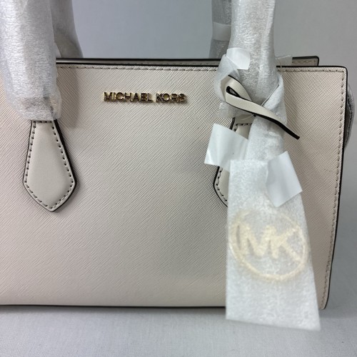 Michael Kors Small Crossbody Bag Messenger Satchel Handbag Purse Light Cream - Picture 2 of 8