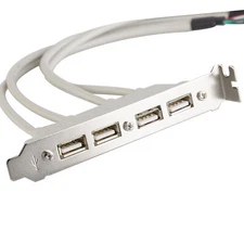 Dual 9pin Motherboard Header to USB 2.0 4-port Expansion Panel PCIe Rear Bracket