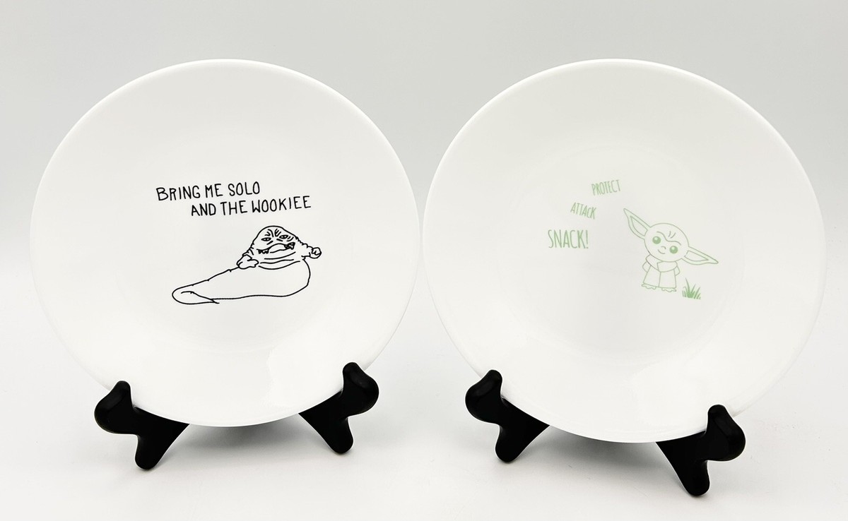 Corelle Star Wars Baby Yoda Jabba The Hutt Snack Plates 3/4