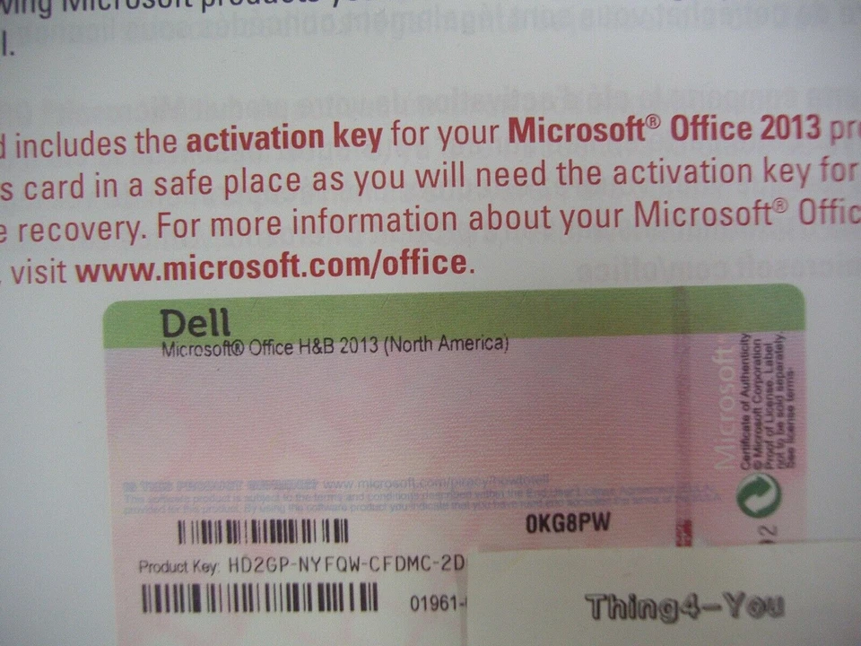 Microsoft Office 2013 Home and Business Full Retail Product Key Card (PKC) =NEW= - Image 2 of 3