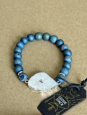 Scout Geode Stack Bracelet Blue Beads with White Geode Stone – New with Tag 