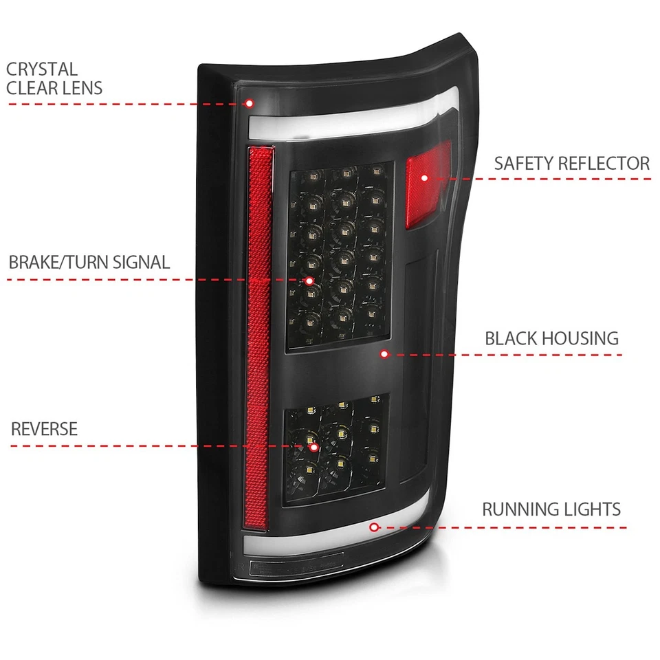 Lanternas traseiras Anzo 311285 lanternas traseiras lanternas traseiras conjunto de 2 para par F-150 - Imagem 4 de 4