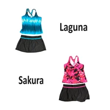 ZeroXPosur Women's 4 Way Stretch Swim Top and Skort Tankini