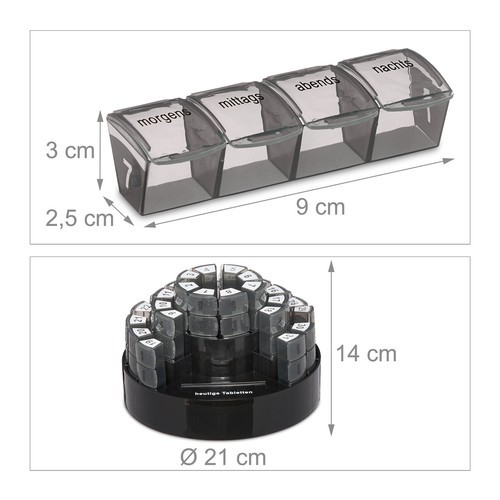 Tablettenbox Tablettenorganizer Pillendose Medikamentendosierer Supplement-Box - Bild 4 von 8