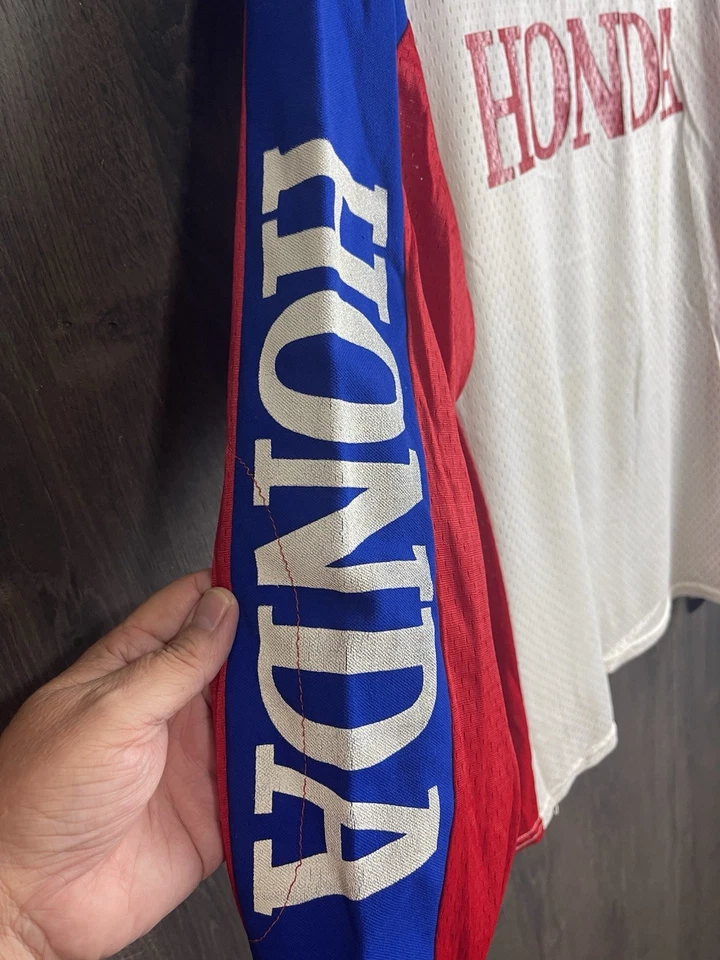 Camiseta deportiva de colección rara de los 80 Honda Team International de motocross ropa de carreras camiseta grande Foto 3 de 4