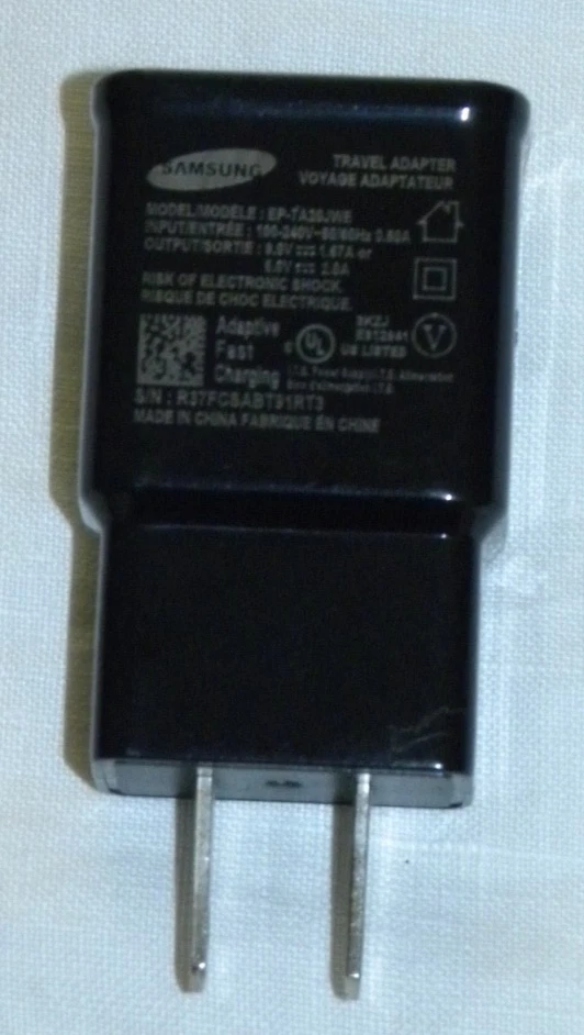 SAMSUNG Fast Adaptive Charger Wall Plug Model # EP-TA20JWE - Black - Image 4 of 4