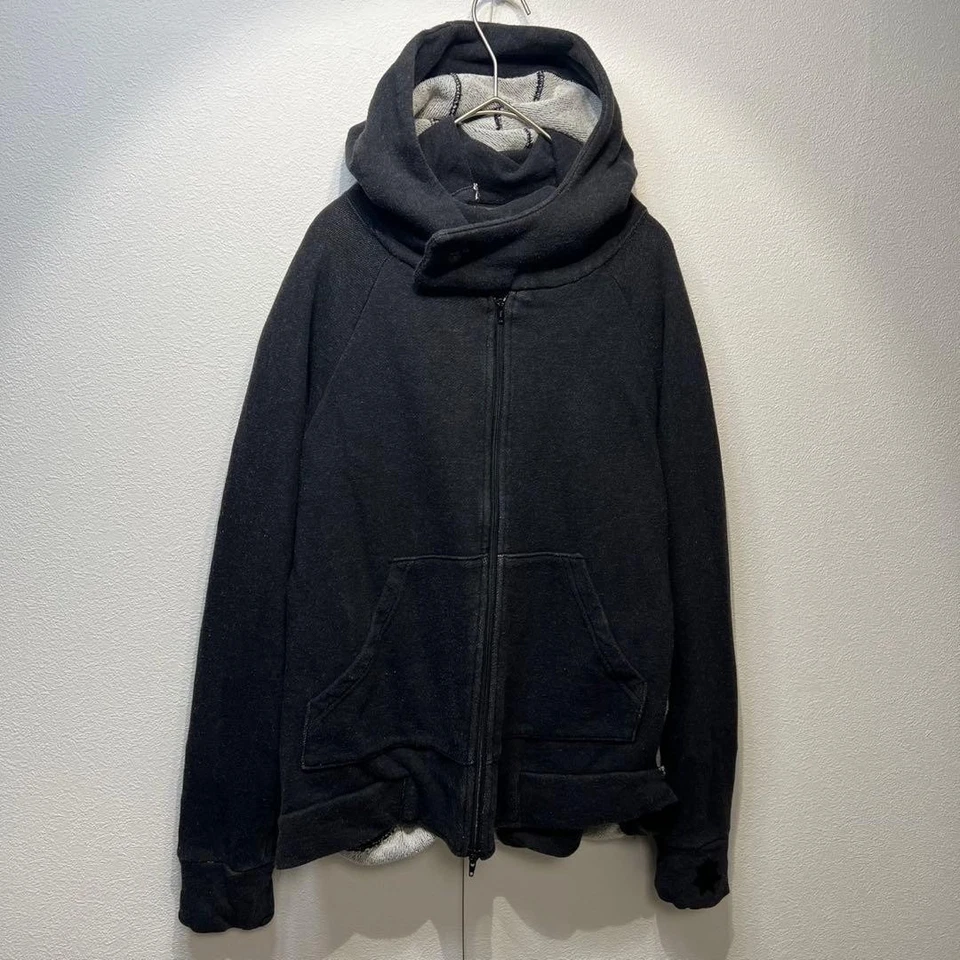 Moletom com capuz Y's Yohji Yamamoto feminino design de encaixe transformado com zíper - Imagem 2 de 4