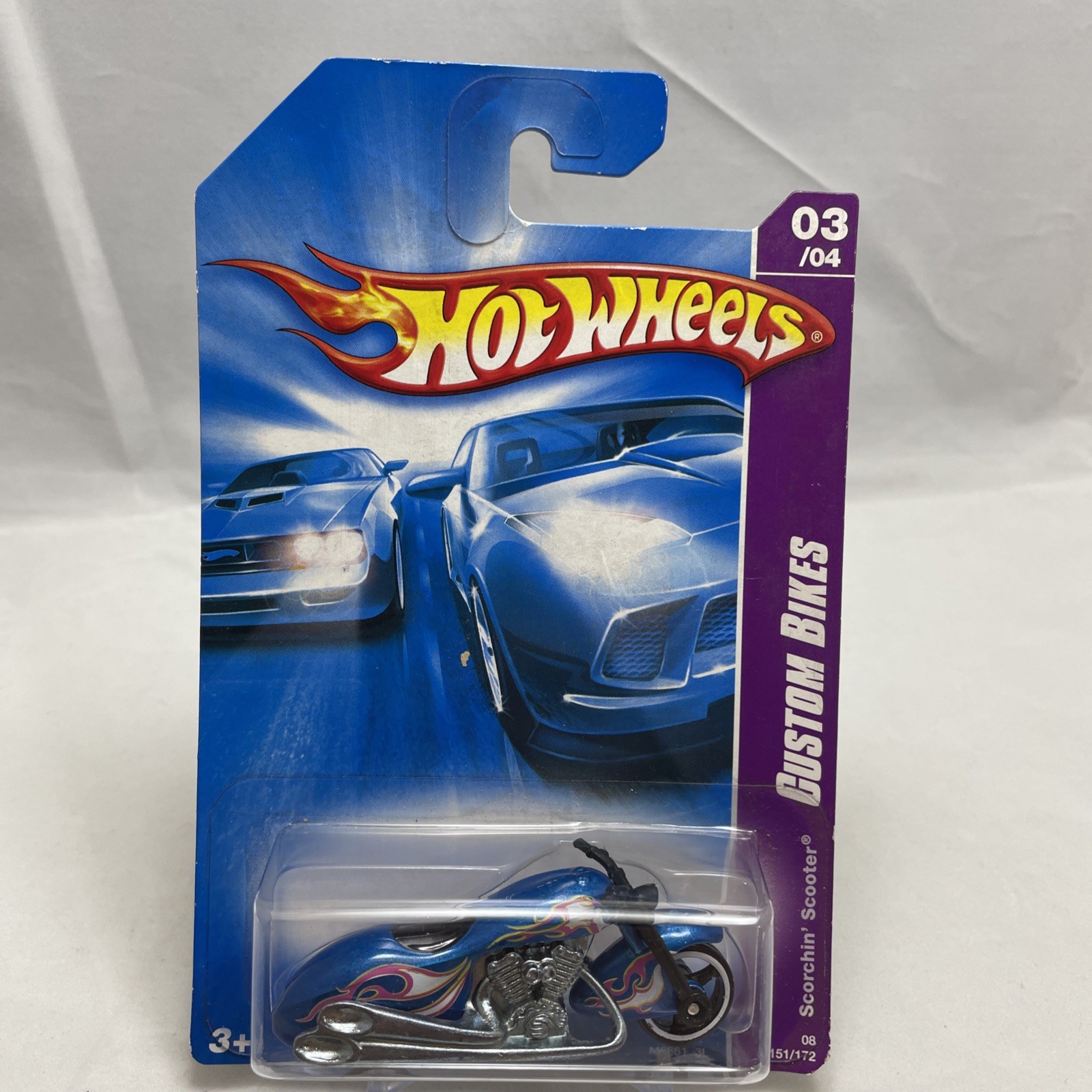 2008 Hot Wheels HW Team: Custom Bikes #151 Scorchin Scooter Blue