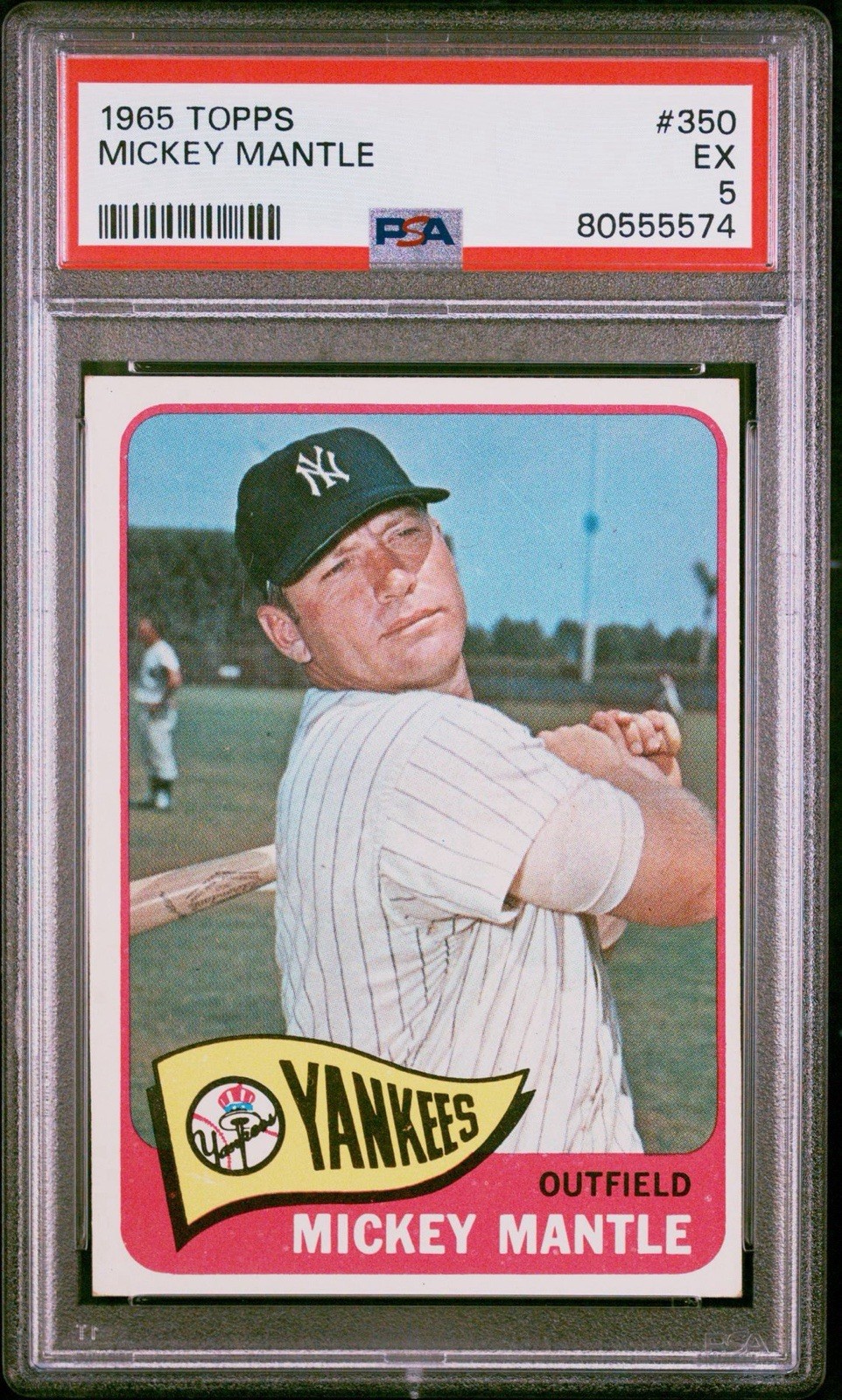 1965 Topps Mickey Mantle #350 PSA 5 EX Vintage  New York Yankees sharp corners