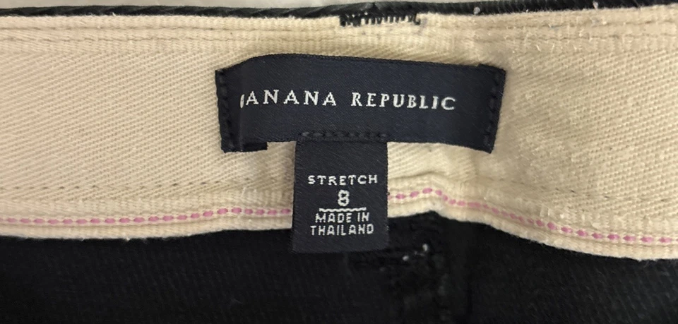 Pantalones cortos capri Banana Republic Cargo para mujer talla 8 elásticos negros Y2K Foto 3 de 4