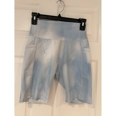 Buffbunny Collection Light Blue Biker Shorts S Stretch Activewear Running