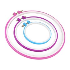Cross Embroidery Hoop Set 5Pcs Reusable PP Assorted Colors