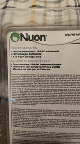 Nuon NURE18650-CH Li-Ion 18650 Mains Charger, 2 Channels, LED Indicator