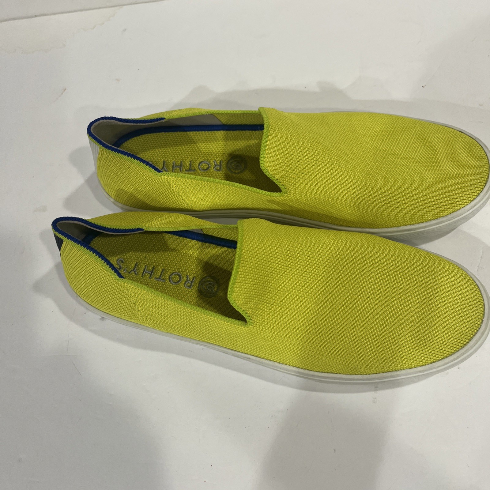 Rothy’s Women's The Original Slip-on Sneakers Shoes Rare Electric Lemon SZ 10 image 2