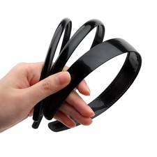 Black Plastic Thin Skinny Headbands Women Set 3 PCS Different Width Comb