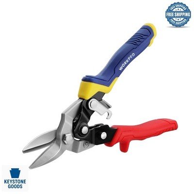 8-inch Heavy Duty Metal Aviation Snips - Stainless Steel, Straight Cut, Safet...