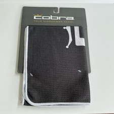 Cobra Golf Player Towel Microfiber 39x14 Black White Textured
