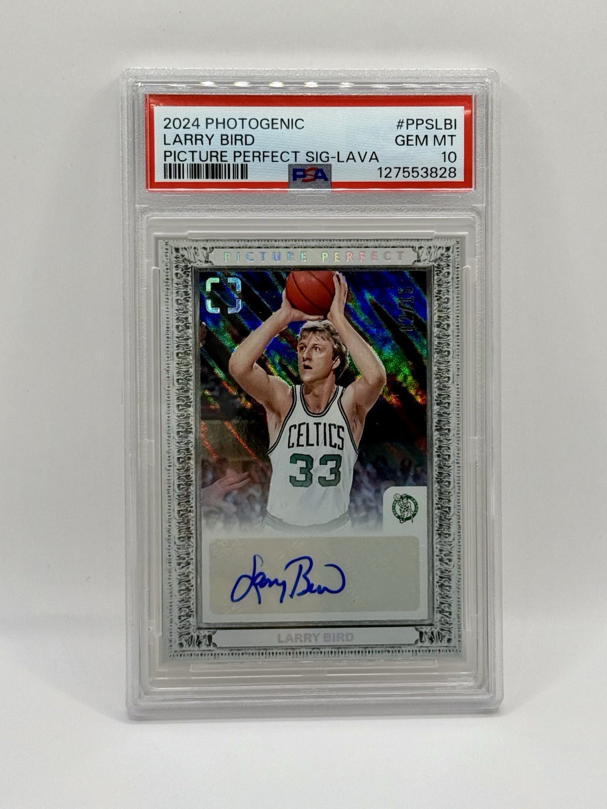 Larry Bird 2024 Photogenic Picture Perfect Sig Auto Lava /15! PSA 10! POP 1! 