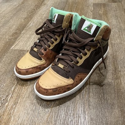 Nike Court Force High Premium 318498-921 Mens 12 Basketball Shoes Brown Sneakers