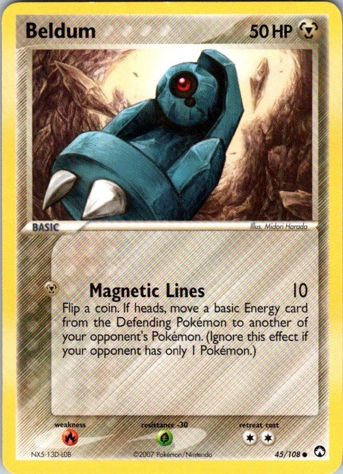 Beldum 45/108 Common Power Keepers Pokemon Damaged