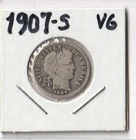 1907 s barber dime (VG)
