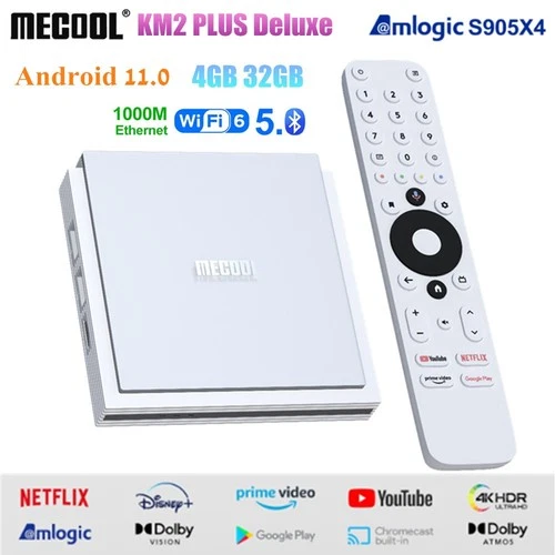 MECOOL KM2 PLUS Deluxe Android Smart TV Box 4G 32G S905X4 WiFi6 1000M 4K HDR Box