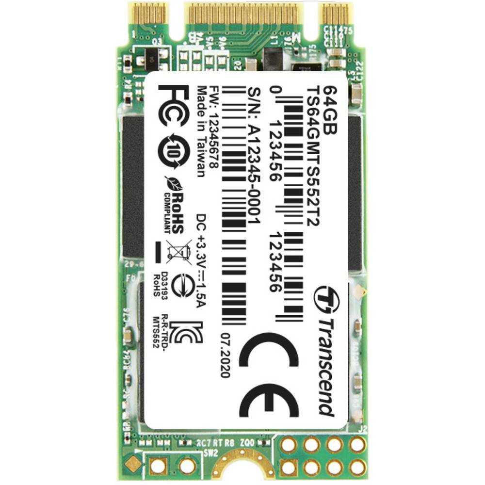 SSD M.2 2242 Transcend MTS552T2 64 Go SATA III 6 Gb/s pour système industriel