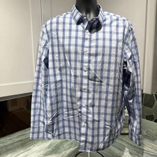 UNTUCKit Shirt Mens Extra Large XL Blue Plaid Button Down Long Sleeve Cotton