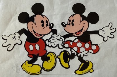 MICKEY & MINNIE DANCING Stickers(1pc)Mrs. Grossman's  Disney Favorites Cartoons 