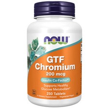 GTF Chromium 250 Tabs 200 Mcg by Now Foods