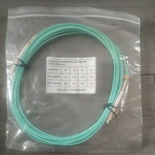 10 x 5m OM3 Aqua Fibre Optic LC LC Duplex 2MM 50 125 Patch LSZH Cable