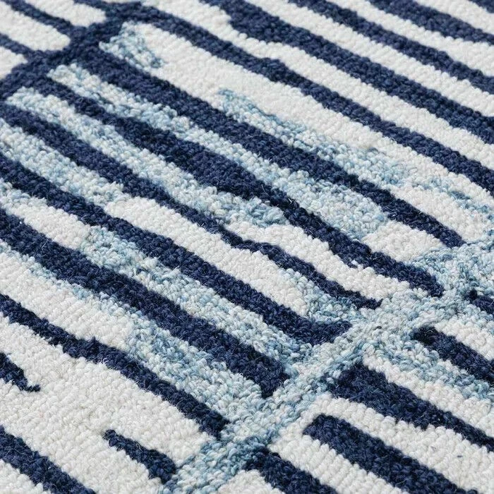 Modern Hand Tufted Blue Rug For Bed And Living Room 6x9 ft 8x10 ft 9x12 ft - Image 3 of 4