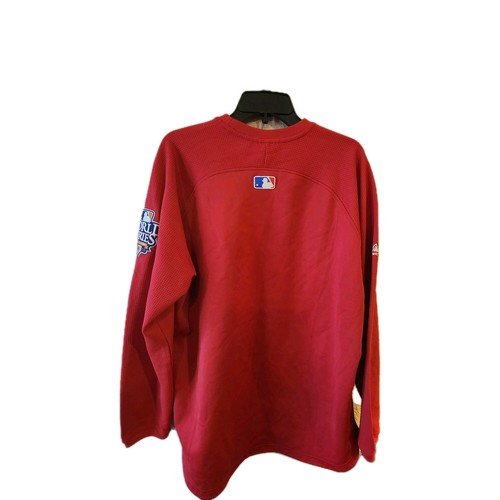 2010 Texas Rangers Magestic Long Sleeve Red Pullover Shirt Thermabase SZ L Y2K - Picture 7 of 9