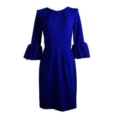 Betsy & Adam Royal Blue  Bell Ruffle Sleeves Sheath  Cocktail Dress Sz 4