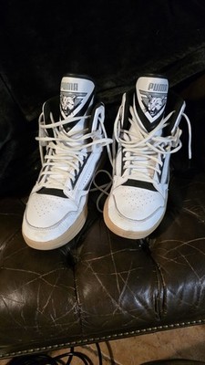 Puma x Rhude x Kuzma Mid White/Black Clyde all-Pro Sneaker Size 10.5