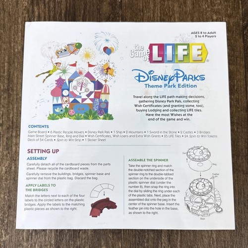 Disney Theme Parks Edition The Game Of Life Board Game Complete - Picture 10 of 16