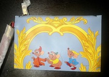 Versace X Disney Cinderella Mice Printed Leather Wristlet Clutch Pouch Wallet
