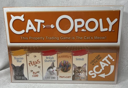 CAT-OPOLY Board Game Monopoly Theme Cat Lovers Cat Opoly Property Trading Game
