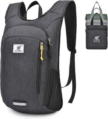 Leichter Faltbarer Rucksack 20L für Wandern & Radfahren: Schwarz
