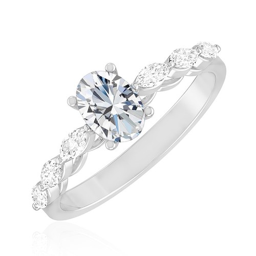 Lab Grown Diamond Solitaire Women Ring Solid 14K Gold April Birthstone #1021 - Picture 16 of 19