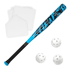 Ortiz34 Grand Slam Set - Graffiti Plastic Bat, 3 Balls, 4 Throw Down Bases (Blue