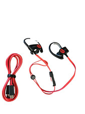 Beats Power Beats 3 Wired Bluetooth Headset Earbuds Red Black