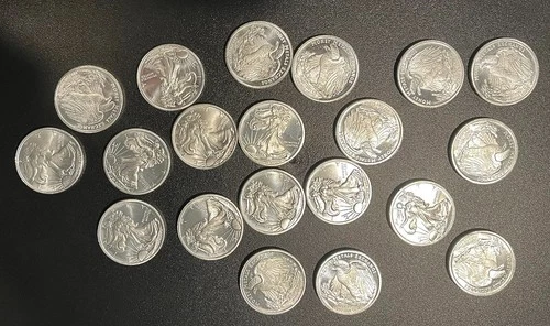 Twenty (20) 1/2 oz Silver Rounds - Walking Liberty, .999 fine silver