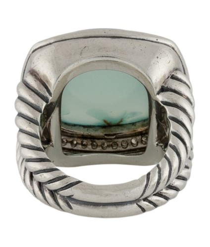 DAVID YURMAN Aqua Barwiony Chalcedon Diament Albion Pierścionek Rozmiar 5,75 - Zdjęcie 4 z 6