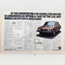 1976 BMW 530i Bavarian Motor Works Vintage 2pg Print Ad
