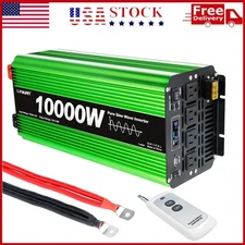 5000W 10000W Pure Sine Wave Power Inverter DC 12V to AC 110V Converter Camping