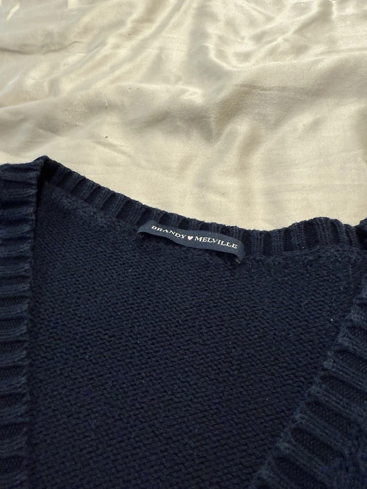 Brandy Melville Navy Blue Cardigan Sweater One Size - Image 2 of 2