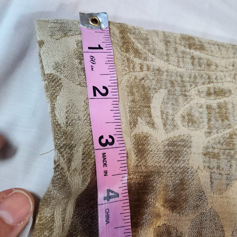 大马士革棕褐色花卉重型织物内饰织物 2 面 55 W X 104 L 每件二手 — 第 4/4 张图片